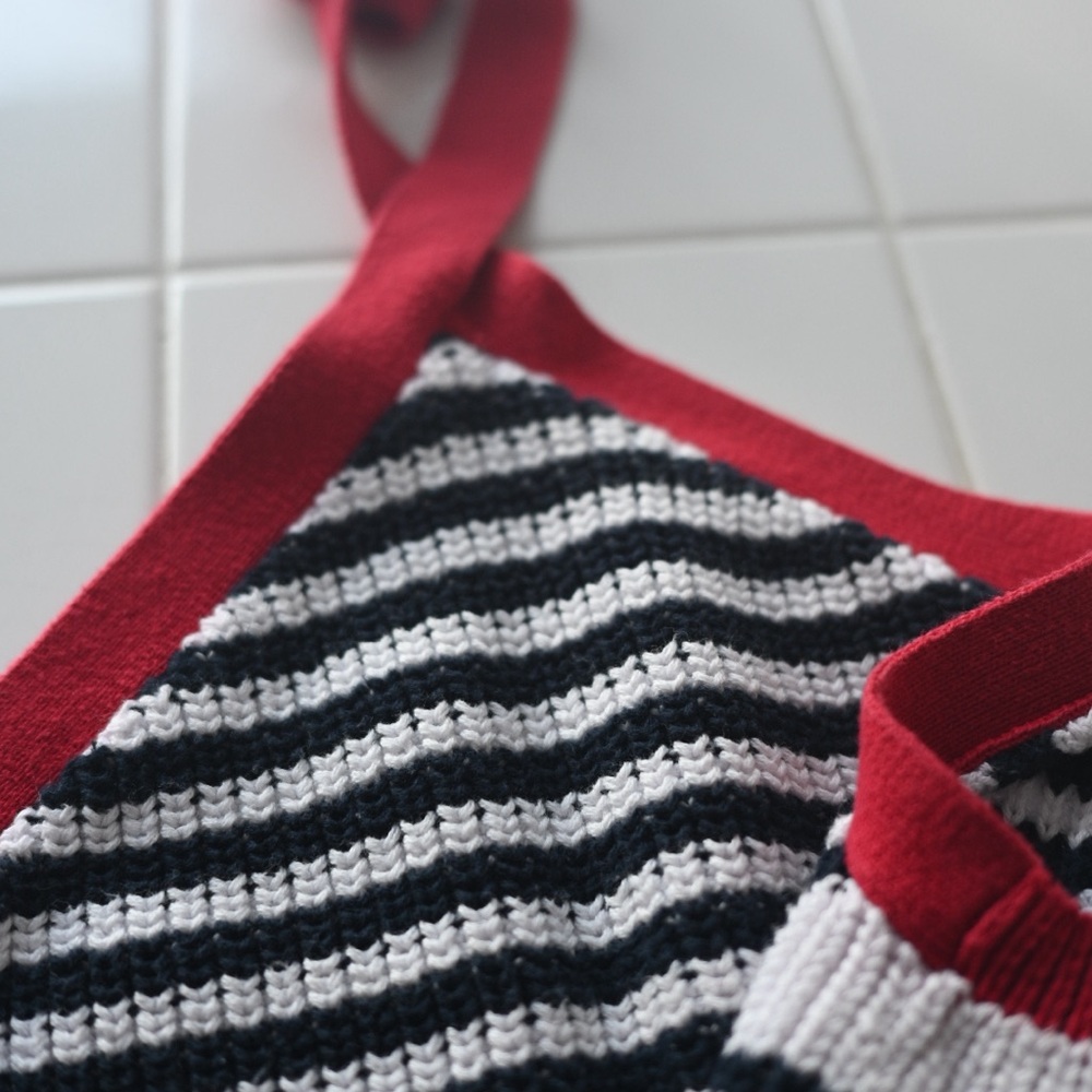 Tommy Hilfiger Chunky Knit Halter Top in Red White & Blue - Trendy Y2K - Picture 7 of 14